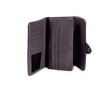 Kamila RFID Long Wallet Leaf Snap Holder Taro Purple