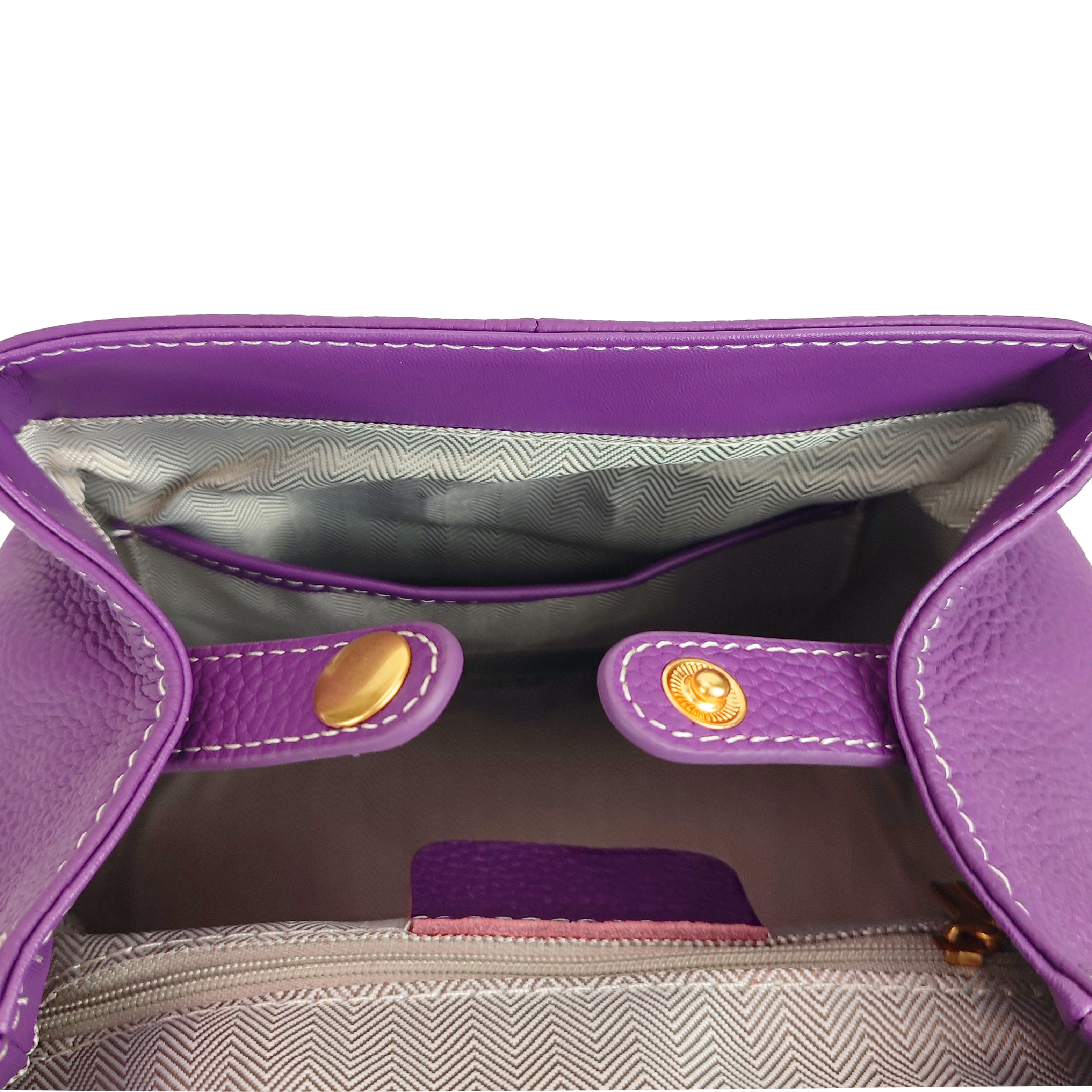 Azalea Knapsack with Buckle Purple
