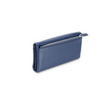 Kamila RFID Long Wallet Leaf Snap Holder Navy Blue