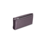 Kamila RFID Long Wallet Leaf Snap Holder Taro Purple