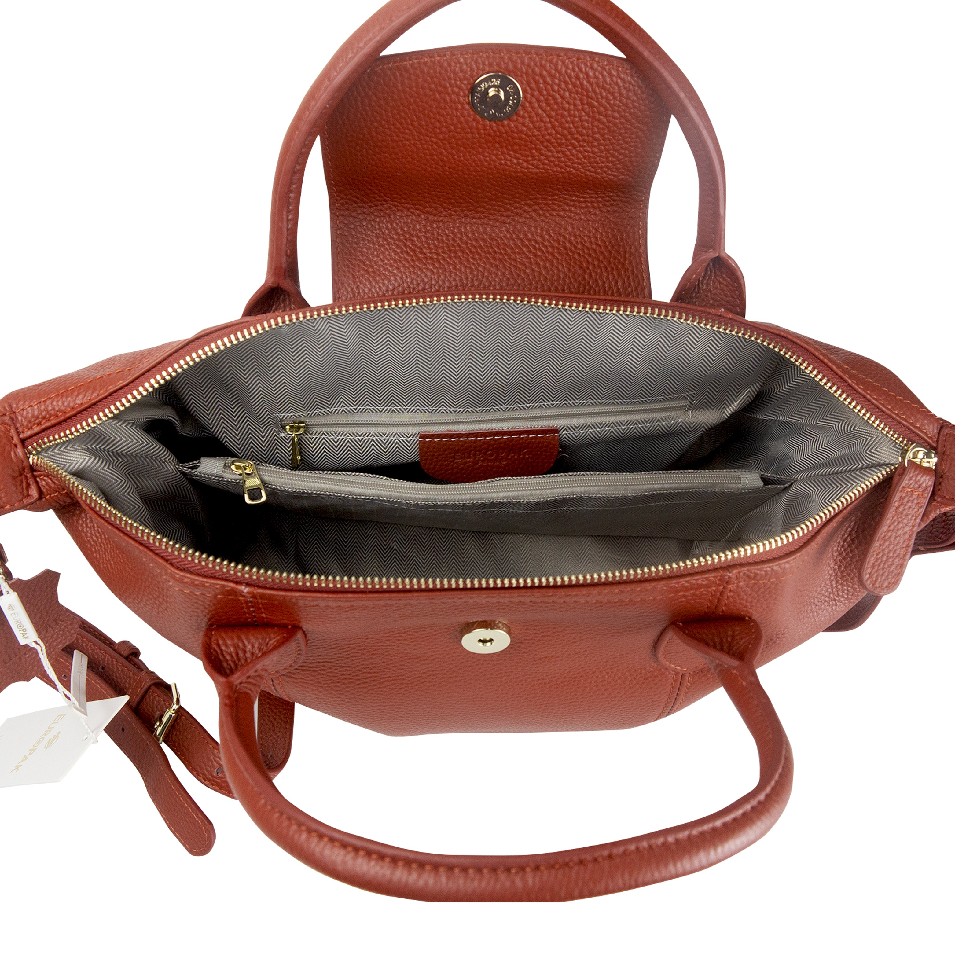 Astrid 2-Way Handbag with Shoulder Strap Rust