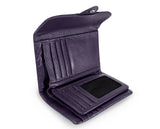 Kamila RFID Short Wallet Leaf Snap Holder Taro Purple