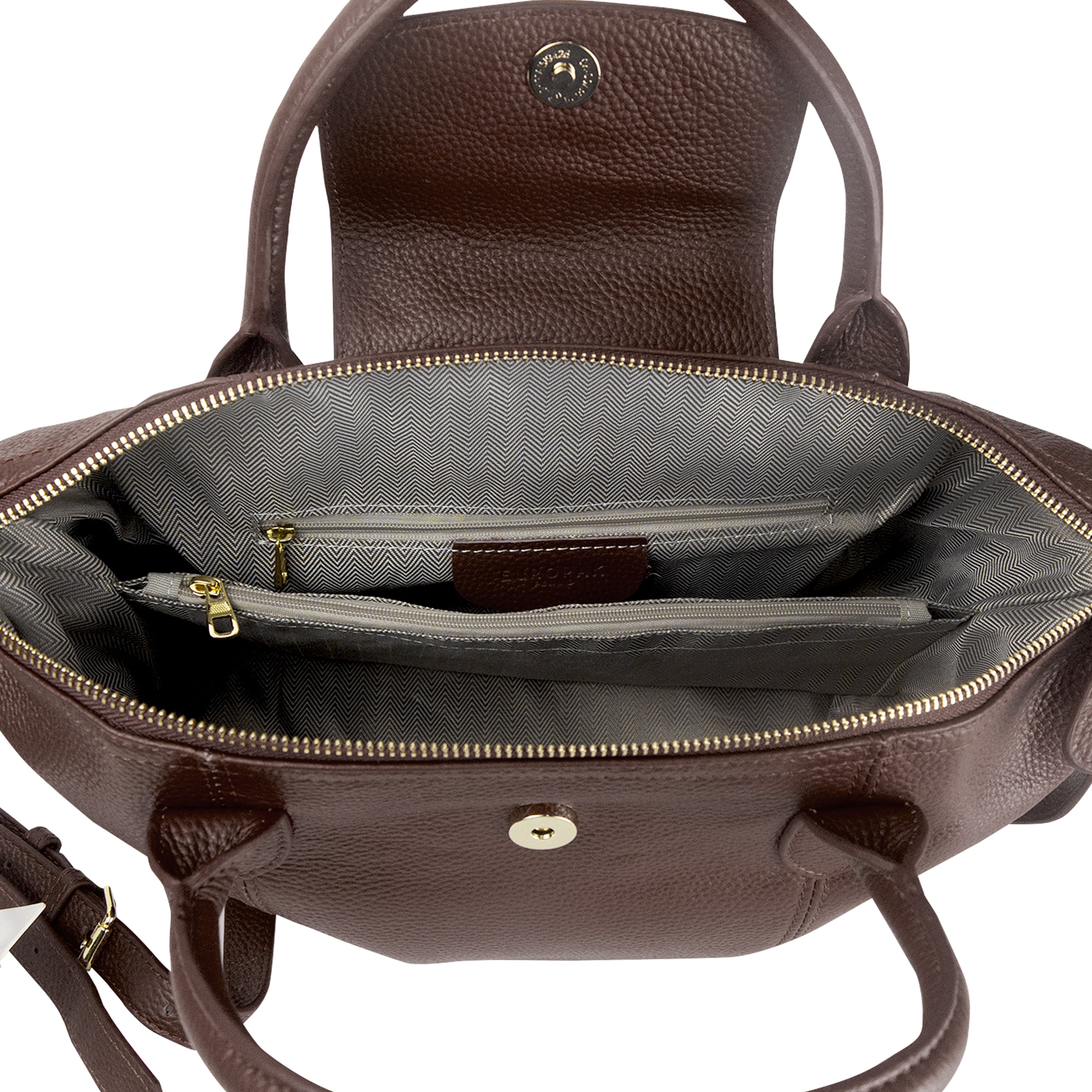 Astrid 2-Way Handbag with Shoulder Strap Choco Brown