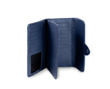 Kamila RFID Long Wallet Leaf Snap Holder Navy Blue