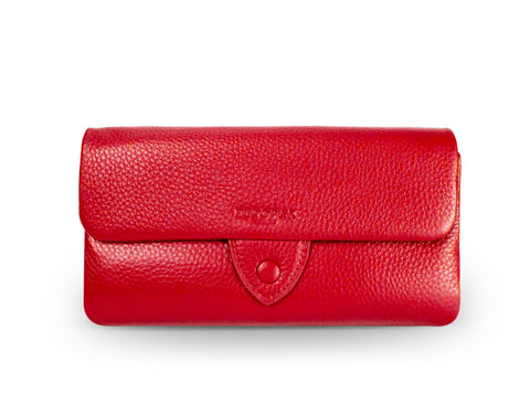 Kamila RFID Long Wallet Leaf Snap Holder Apple Red