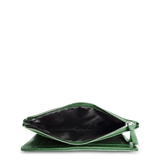 Karen Long Wallet w/ Buttoned Pocket Dark Green