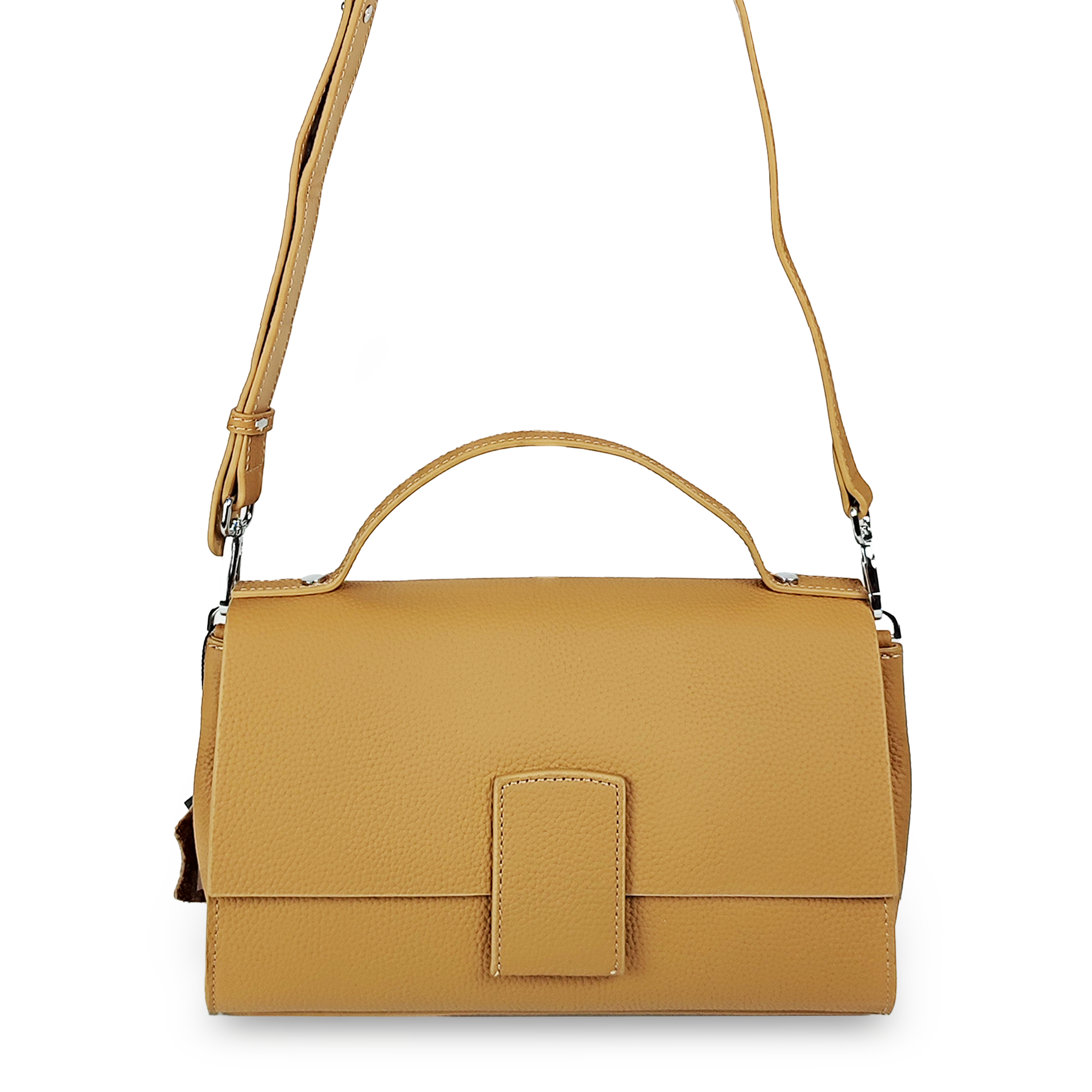 Olive Baguette with Snap Lock Camel