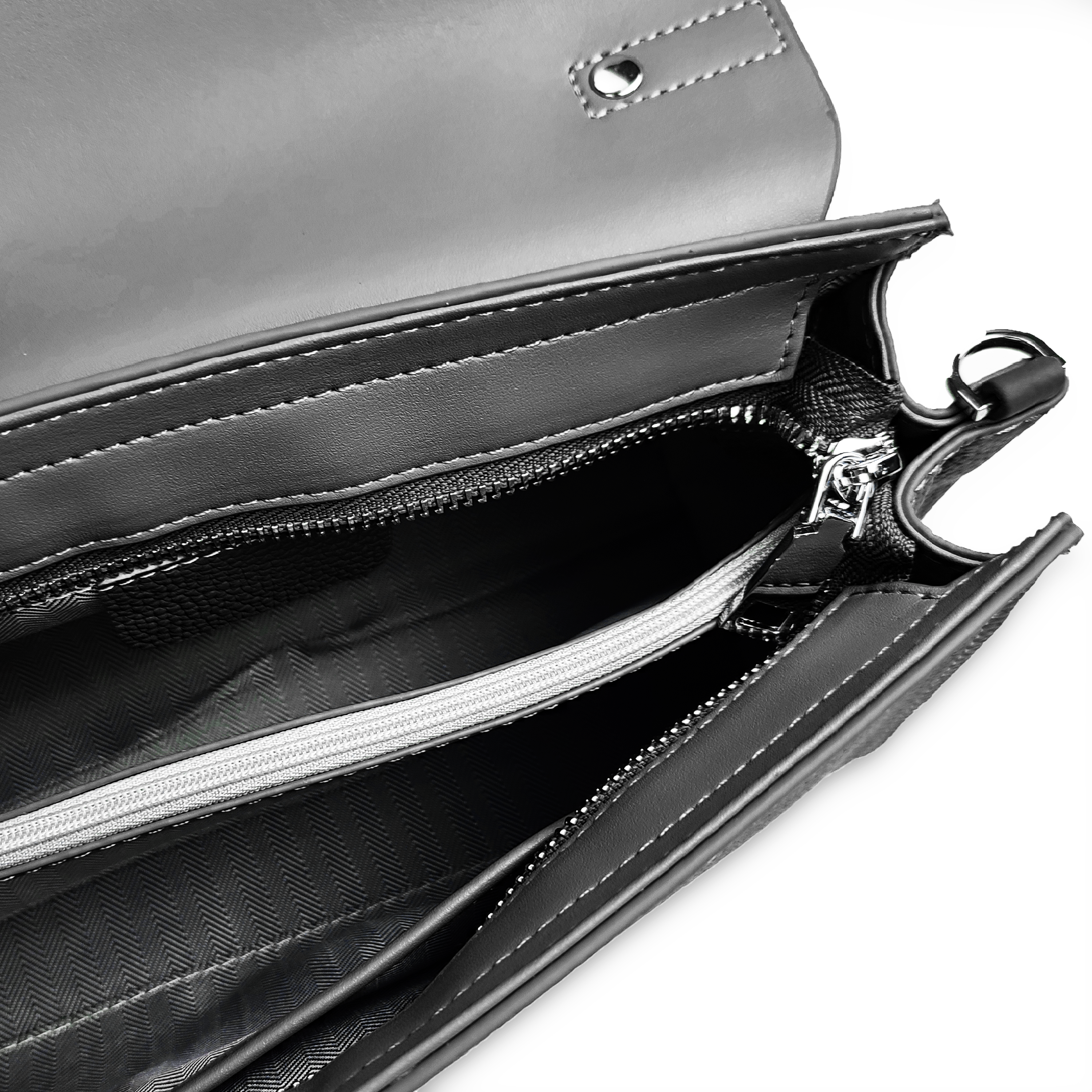 Olive Baguette with Snap Lock Black