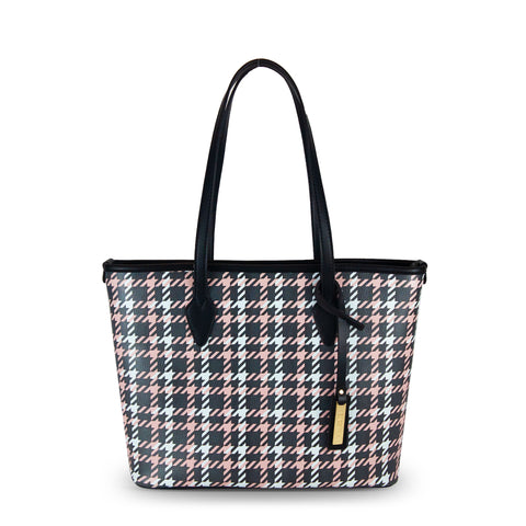 Scarlet Midi Tote Tartan Pink